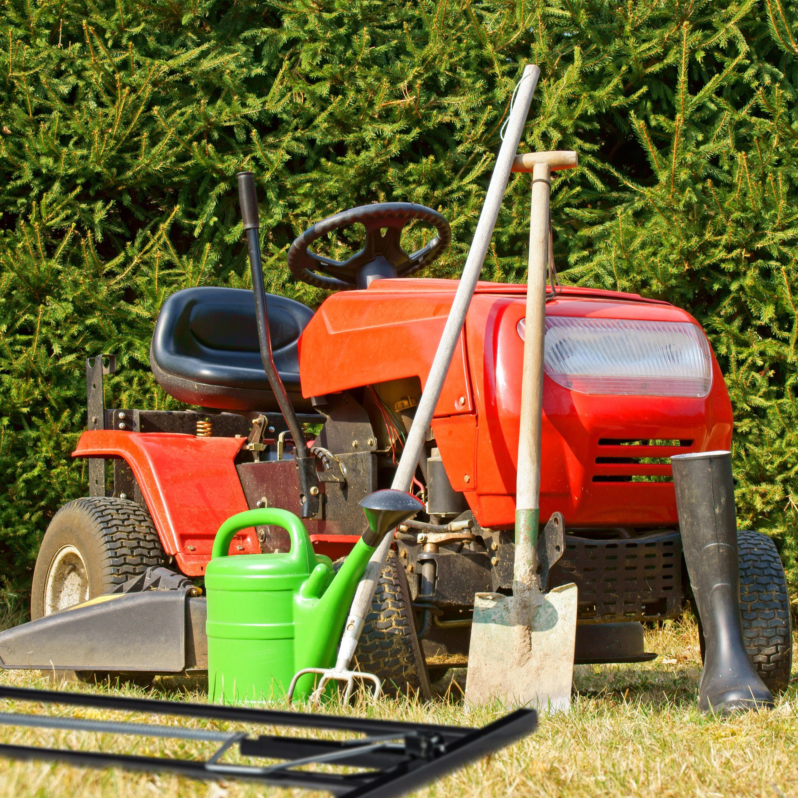 relaxdays Rasentraktor Hebevorrichtung schwarz