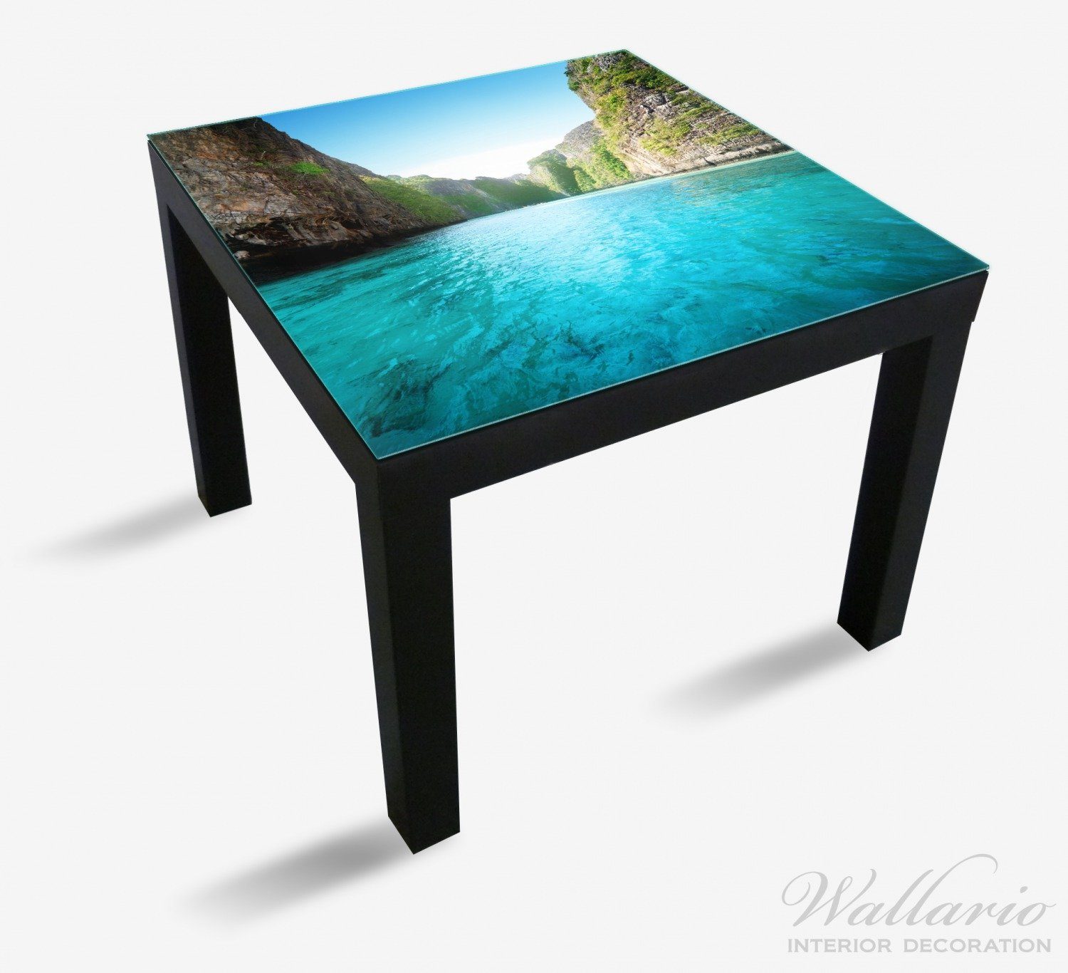 Tiefen St), den Schlucht Tisch Wallario der Tischplatte geeignet Lack (1 in für Fluss Ikea
