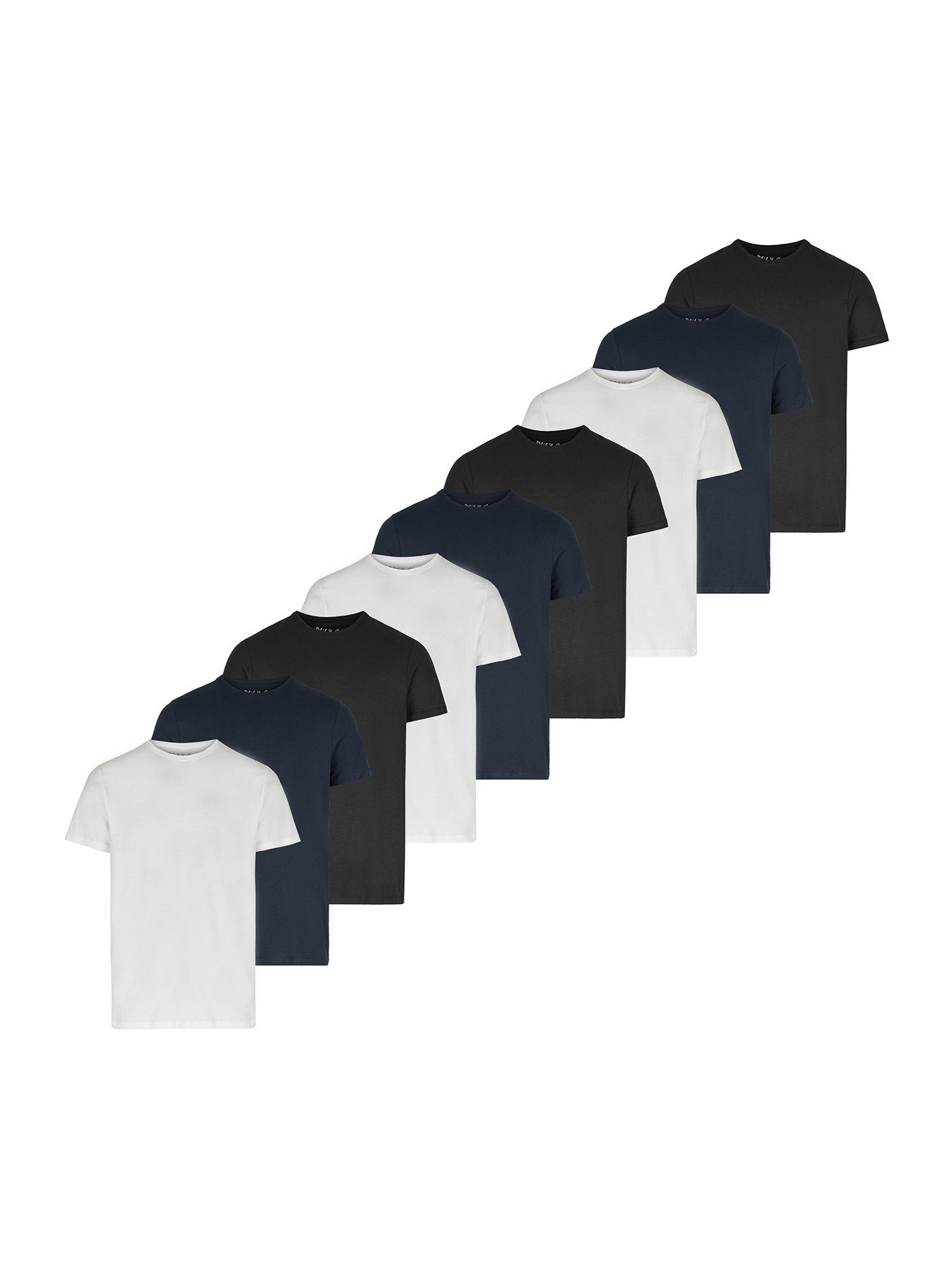 Phil & Co. T-Shirt Classics Crewneck (9-tlg) navy-weiss-schwarz