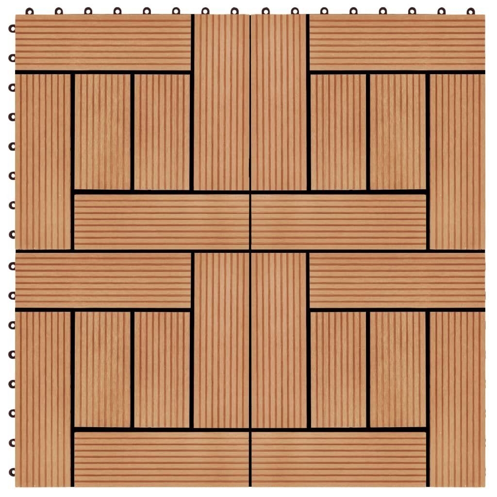 Teppichboden Terrassenfliesen 11 Stück WPC 30 x 30 cm 1 qm Teakholzfarbe, vidaXL