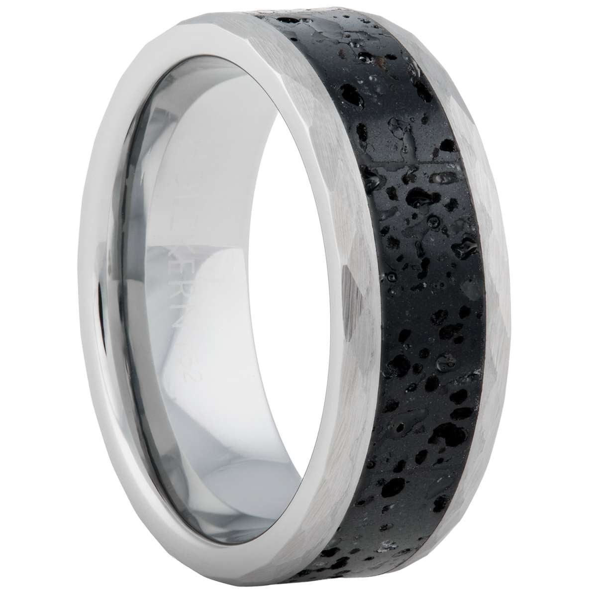 Holzkern Fingerring sumo-lava-wolfram, für Herren-Ring Sumo Lava/Wolfram