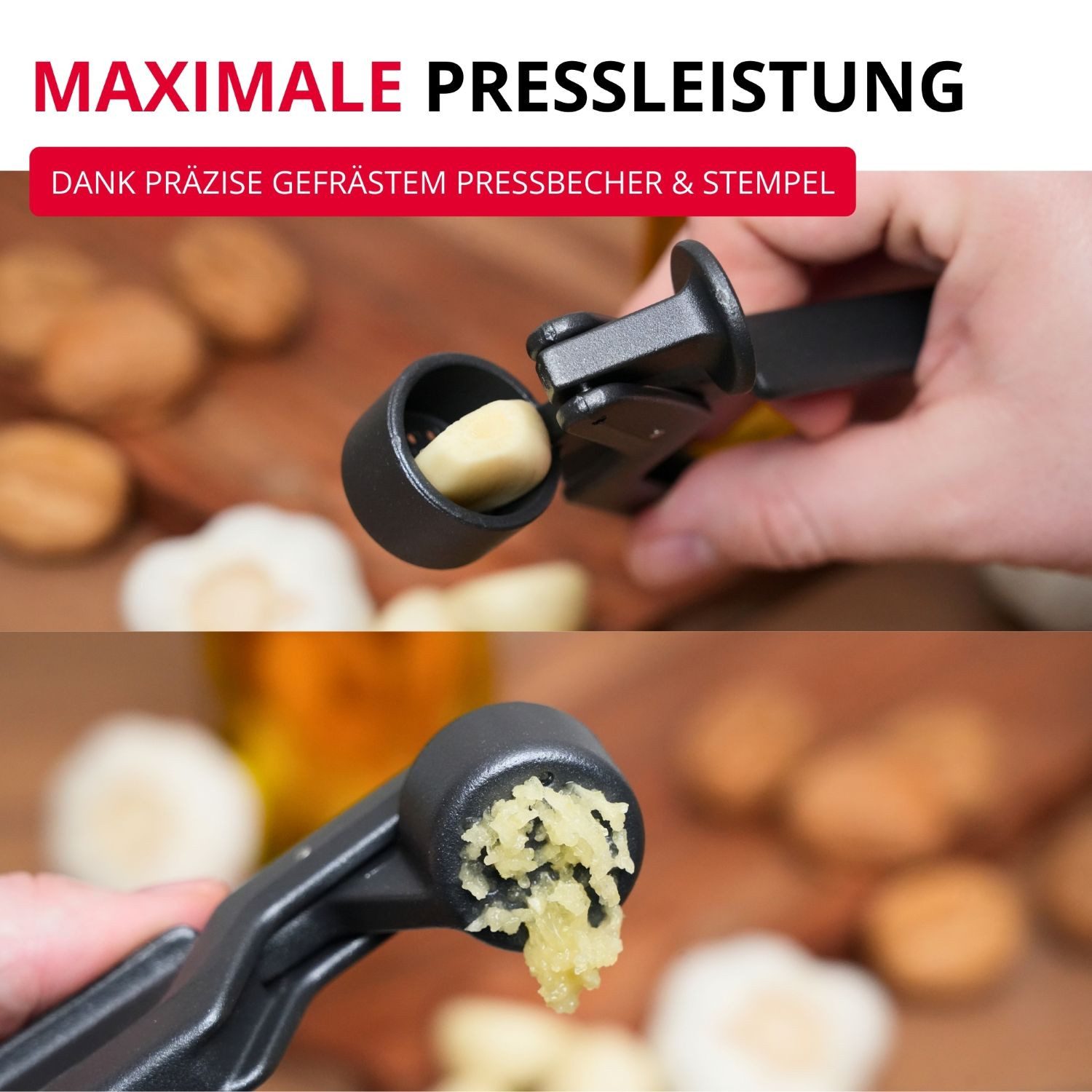 WESTMARK Knoblauchpresse Novapress Black Edition – Ergonomische Premium Mehrzweckpresse, Aluminium, griffige Haptik, spülmaschinengeeignet