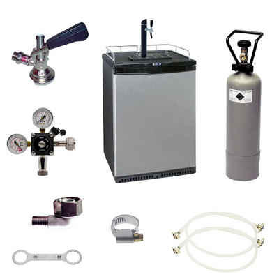 ich-zapfe Zapfanlage Fasskühlschrank (Bierbar) - inkl. Schanksäule und Kompensatorhahn, Zapfkopf:5 Liter Adapter