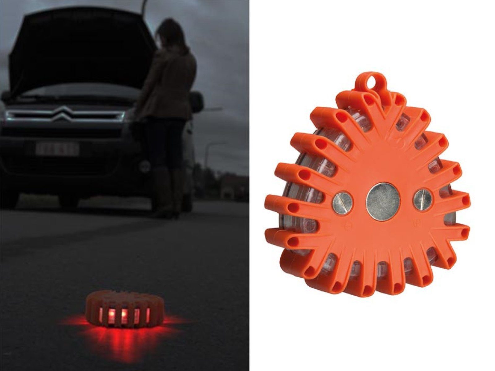 PEREL LED Blinklicht, Warn-Leuchte Blitz für Auto & Motor-Rad mit Magnet Warnblinkleuchte | LED-Blinklichter