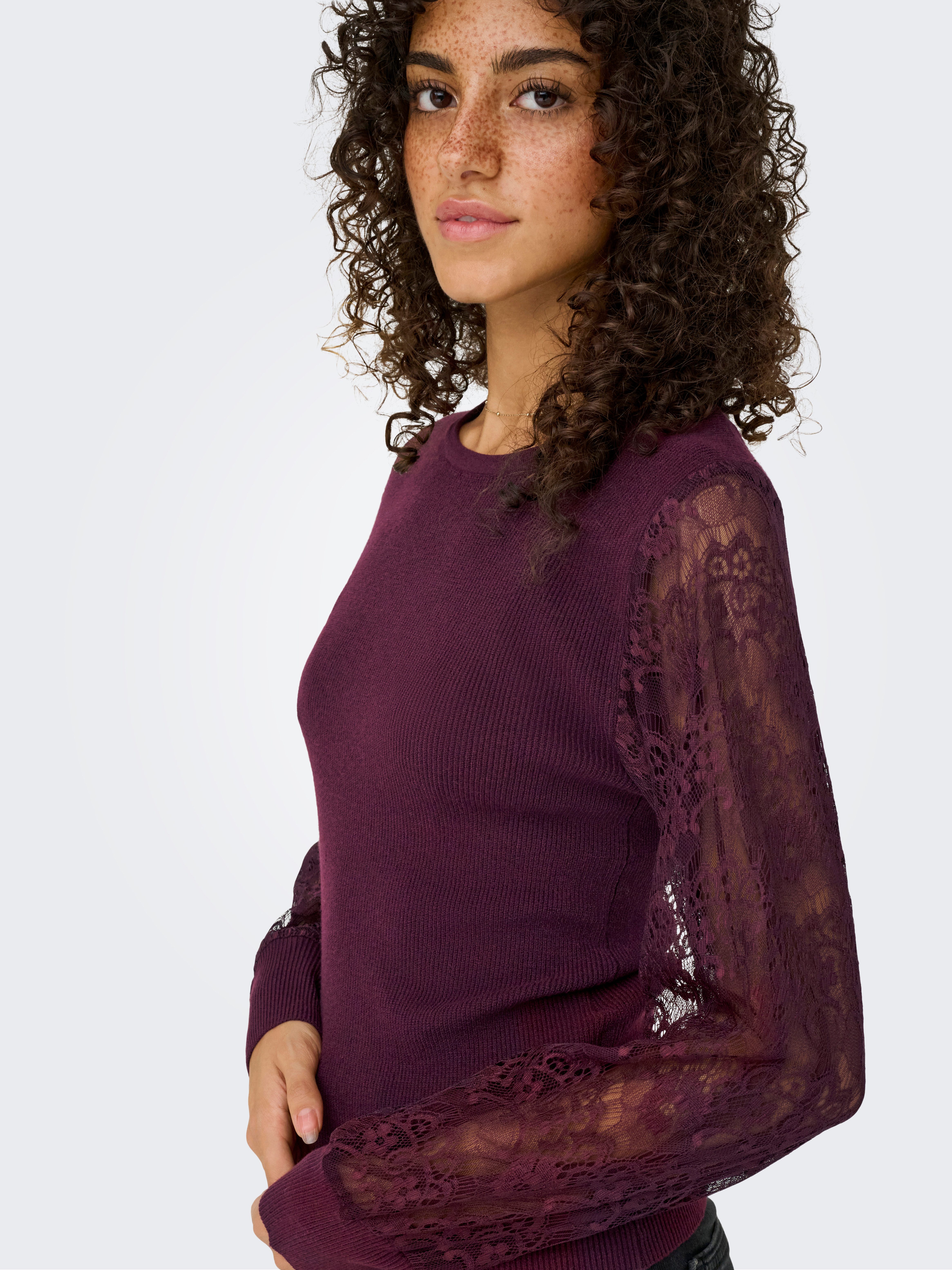 ONLY Rundhalspullover ONLPERRY LIFE LS MIX O-NECK KNT