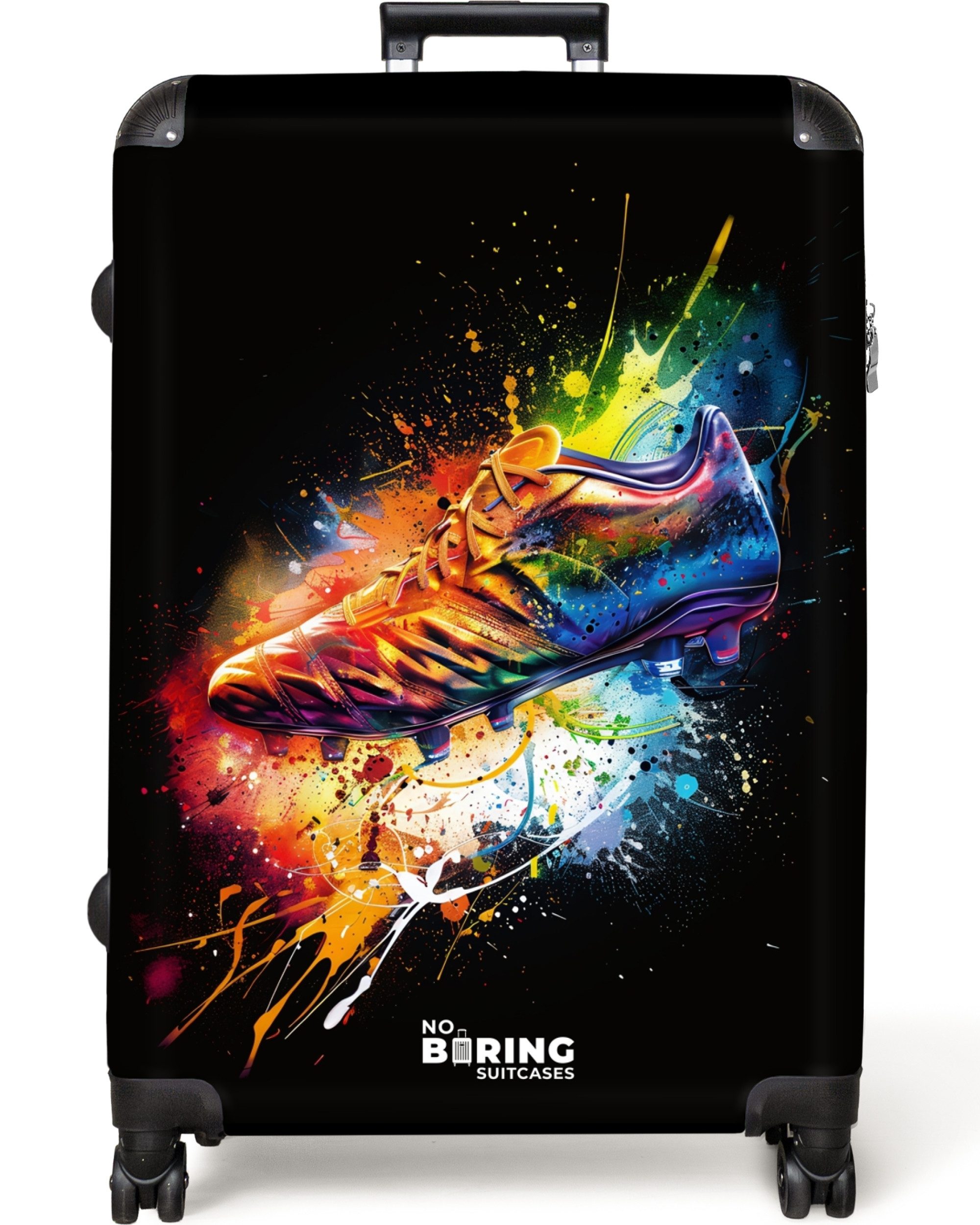 NoBoringSuitcases.com© Hartschalen-Trolley Bunter Fußballschuh 77 cm günstig online kaufen