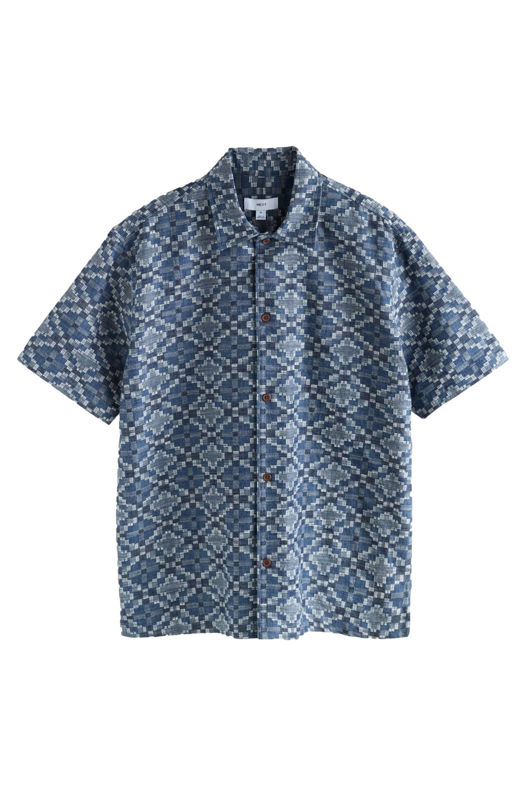 Kurzarmhemd Kurzärmeliges Hemd mit Struktur im Navajo-Stil