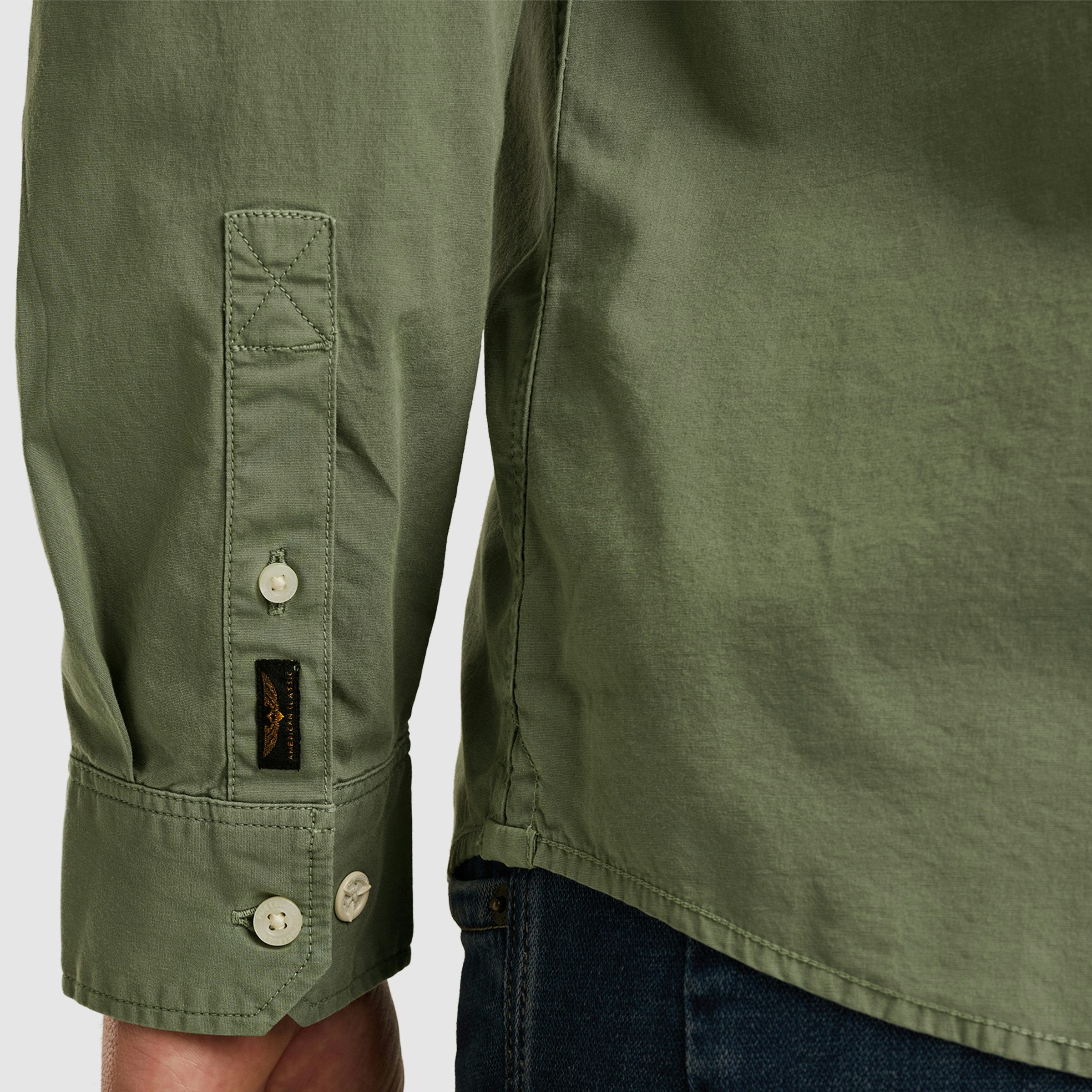 PME LEGEND Langarmhemd mit Logo Stickerei