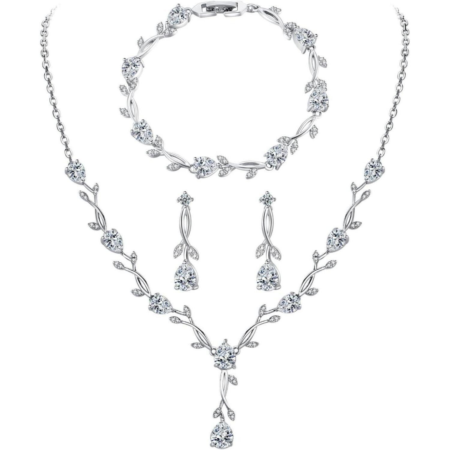 LuxusKollektion Schmuckset Hochzeit Schmuckset Damen Sterling Silber 925 Zi günstig online kaufen