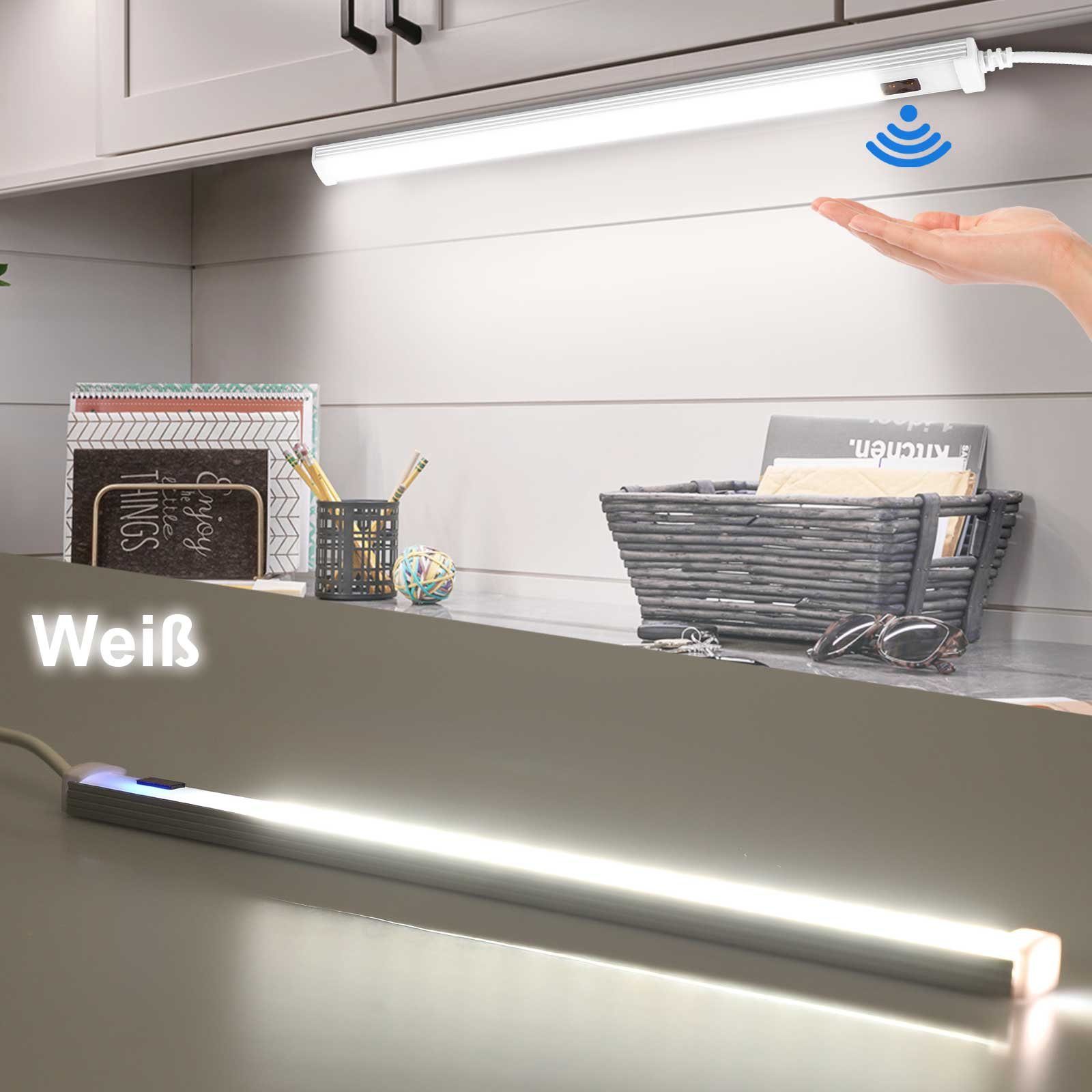 Bad, veränderbar, Sensor USB-betrieben Farbe Schalter, weißes, LED Sunicol Lichtleiste Küche für Schrank