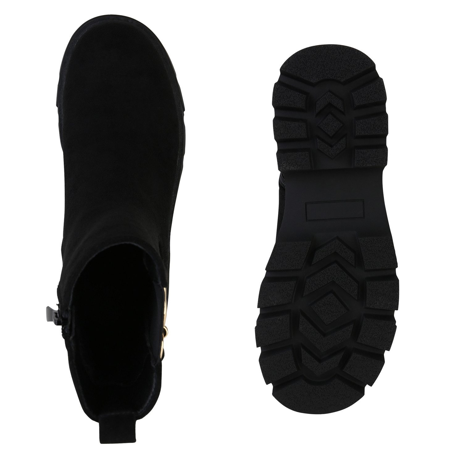 VAN HILL 841445 Stiefelette Damen Leicht Gefüttert Klassische Stiefeletten Profil-Sohle