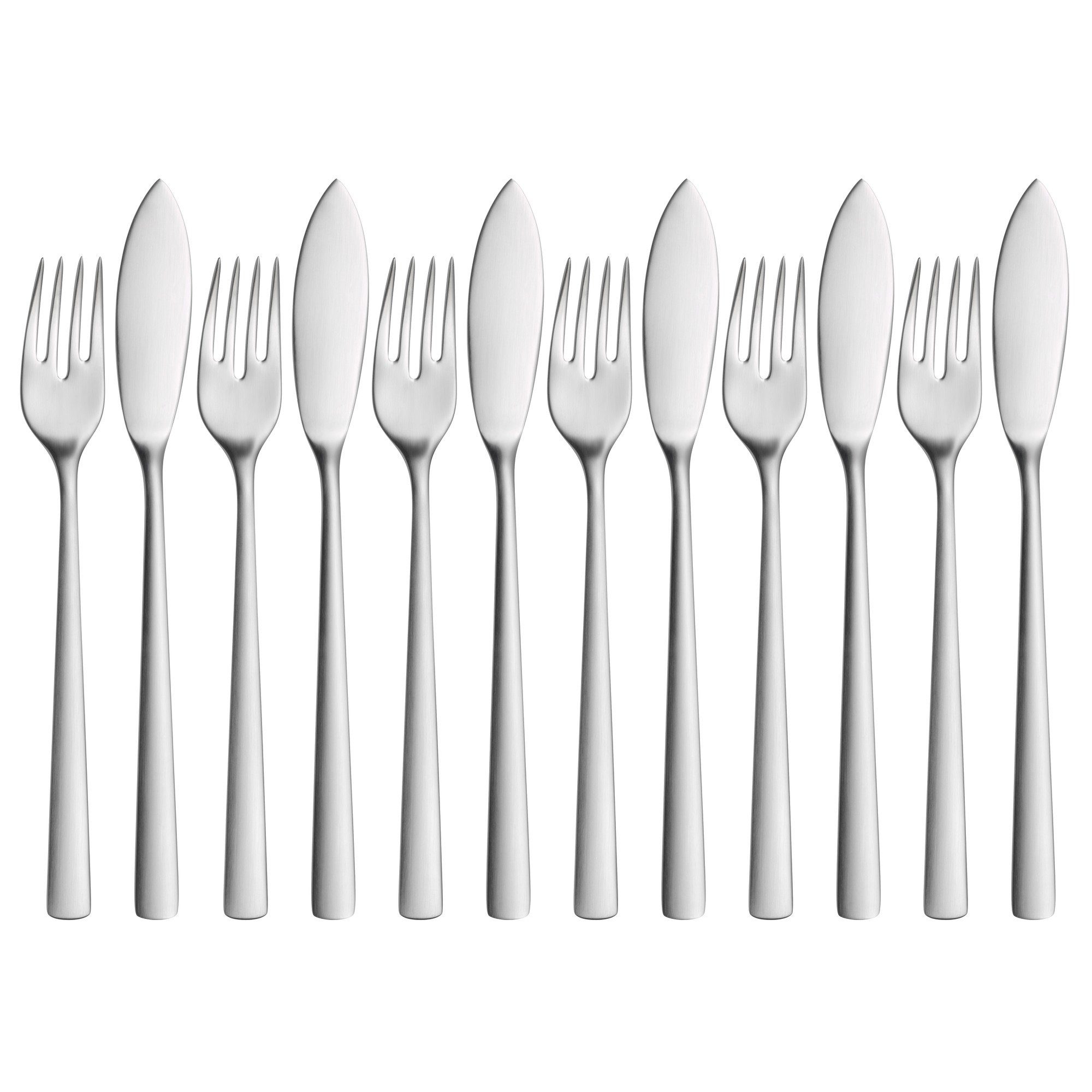WMF Fischbesteck Corvo (12-tlg), Cromargan protect, Cromargan protect teilmattiert, kratzbeständig, spülmaschinenfest