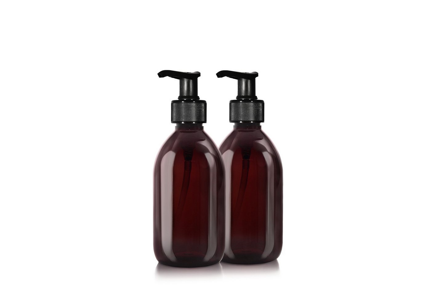Oputec Seifenspender 2 x 300ml Seifenspender aus Kunststoff braun zum Befüllen