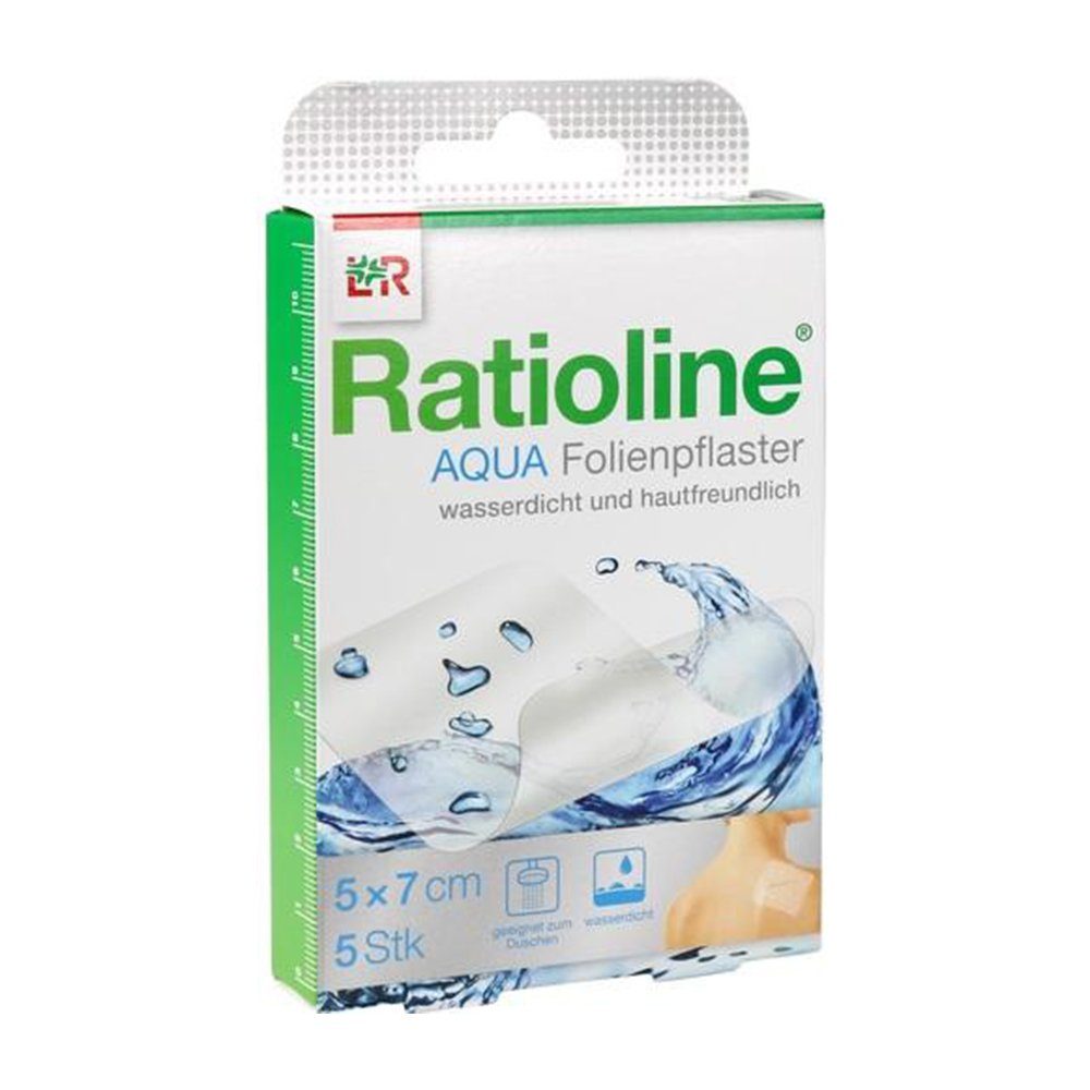 Wundpflaster RATIOLINE aqua Duschpflaster 5x7 cm, 5 Stück