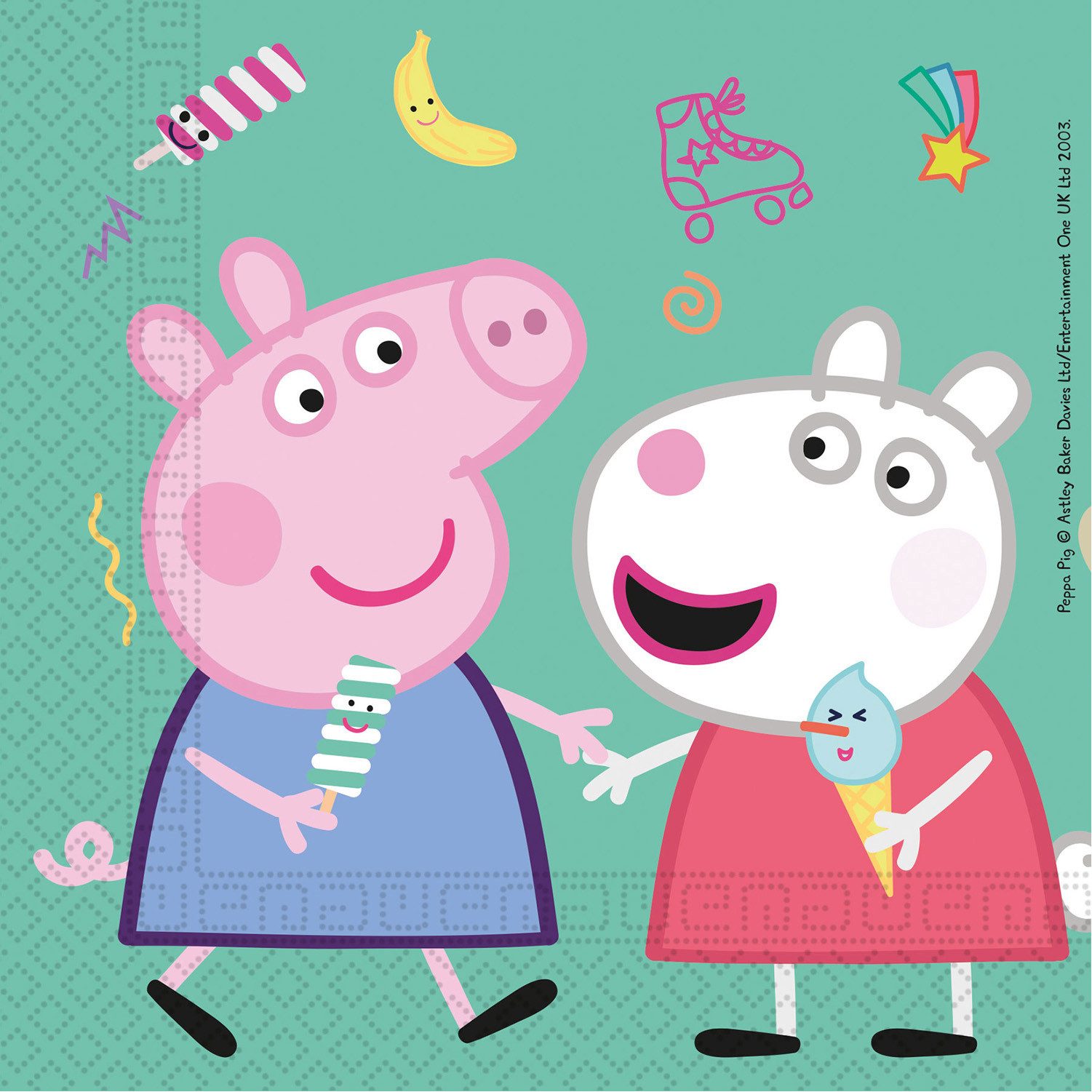 Papierserviette 20 Servietten 2-lagig 33x33cm Peppa Pig Messy Play