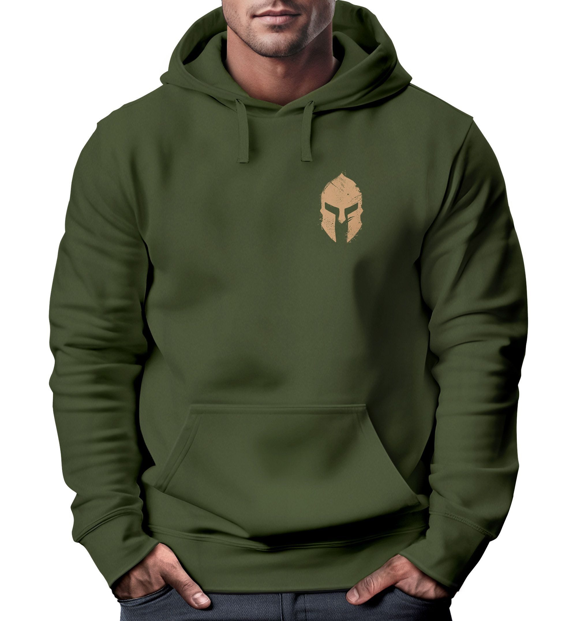 Neverless Hoodie Hoodie Herren Logo Print Sparta-Helm Spartaner Gladiator K günstig online kaufen