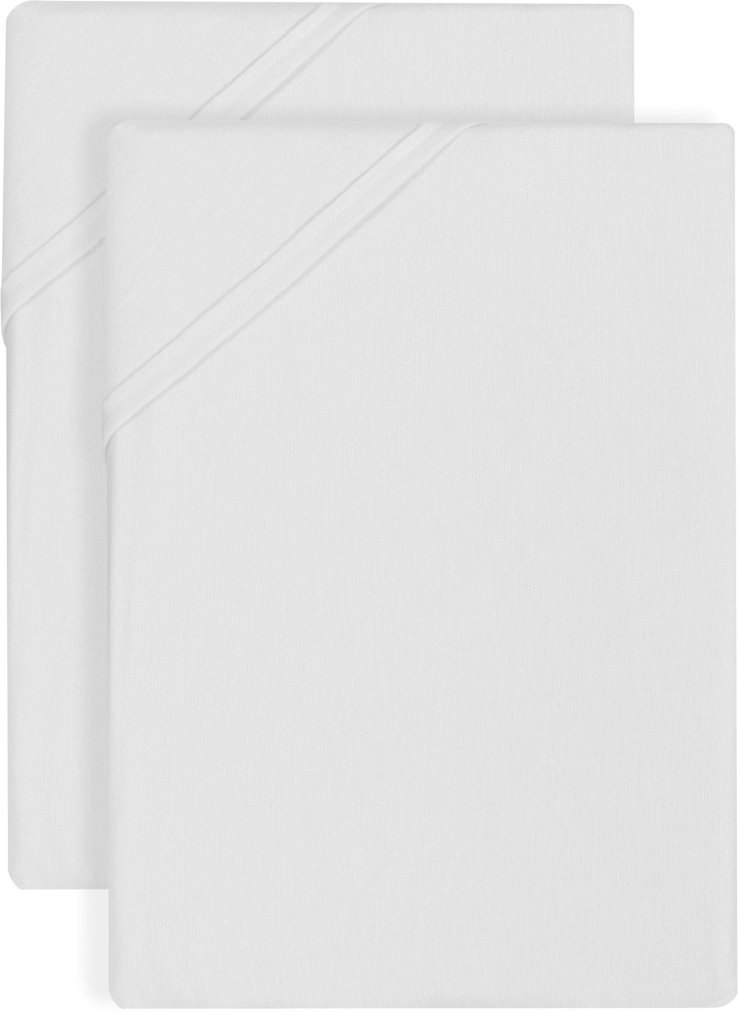 Biberna Betttuch Bennet, Biber, Gummizug: ohne, (2 Stück), wärmender Feinbiber (1 Pack mit 2 Stück)
