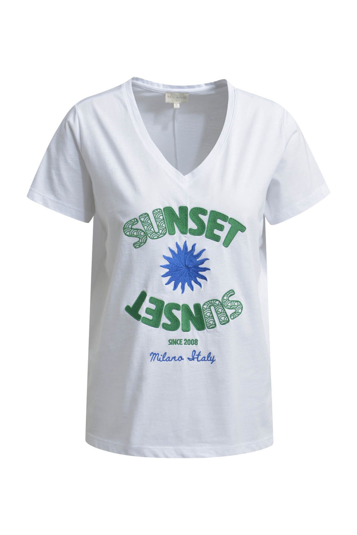 Milano Italy V-Shirt mit Stickerei günstig online kaufen