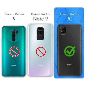 EAZY CASE Handyhülle Slimcover Clear für Xiaomi Redmi 9C 6,53 Zoll, durchsichtige Hülle Ultra Dünn Silikon Backcover TPU Telefonhülle Klar