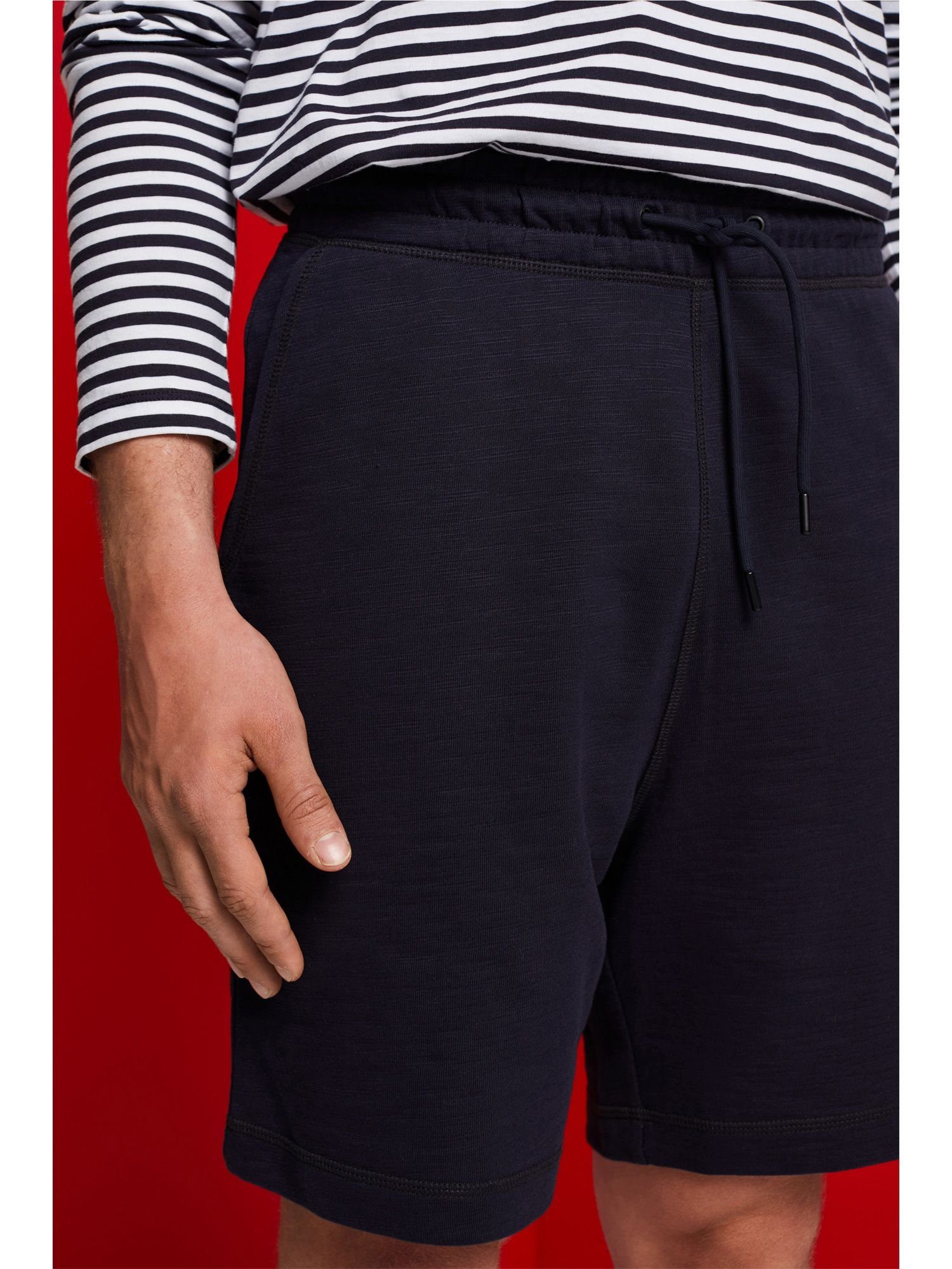 Esprit Shorts Baumwolle Sweatshorts aus (1-tlg) NAVY