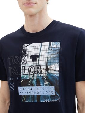 TOM TAILOR Print-Shirt aus atmungsaktiver weicher Baumwolle