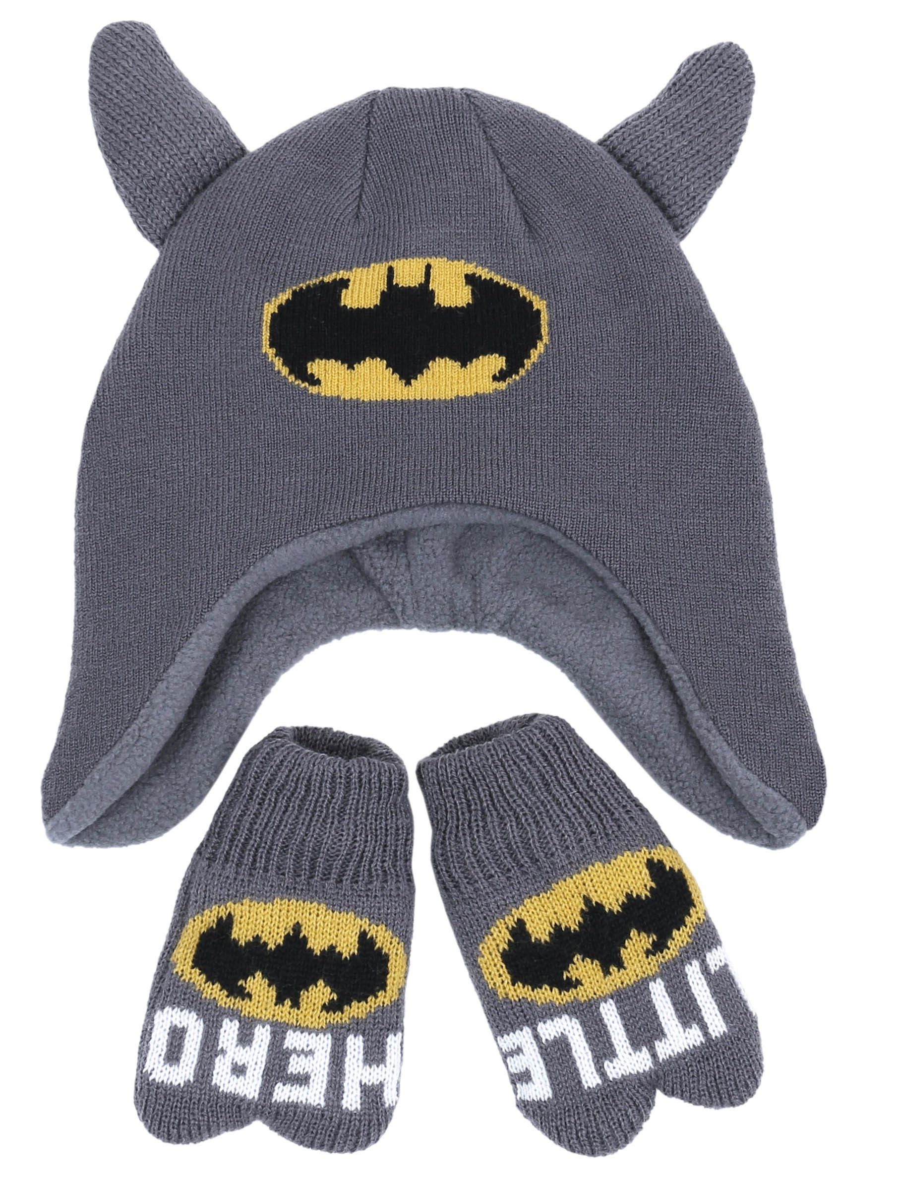 Beanie Set: Mütze + Handschuhe BATMAN 0-6 Monate