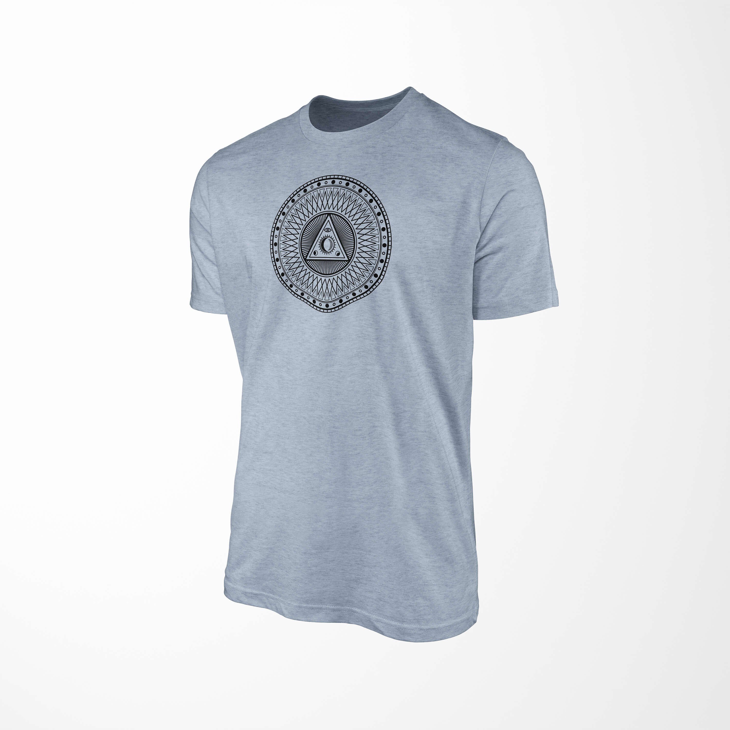 Struktur Symbole feine Denim Premium T-Shirt Tragekomfort No.0032 T-Shirt Art Sinus Stonewash angenehmer Alchemy Serie