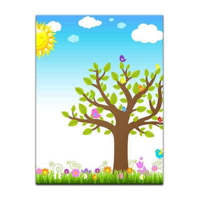 Bilderdepot24 Leinwandbild Kinderbild - Sommertag, Bäume