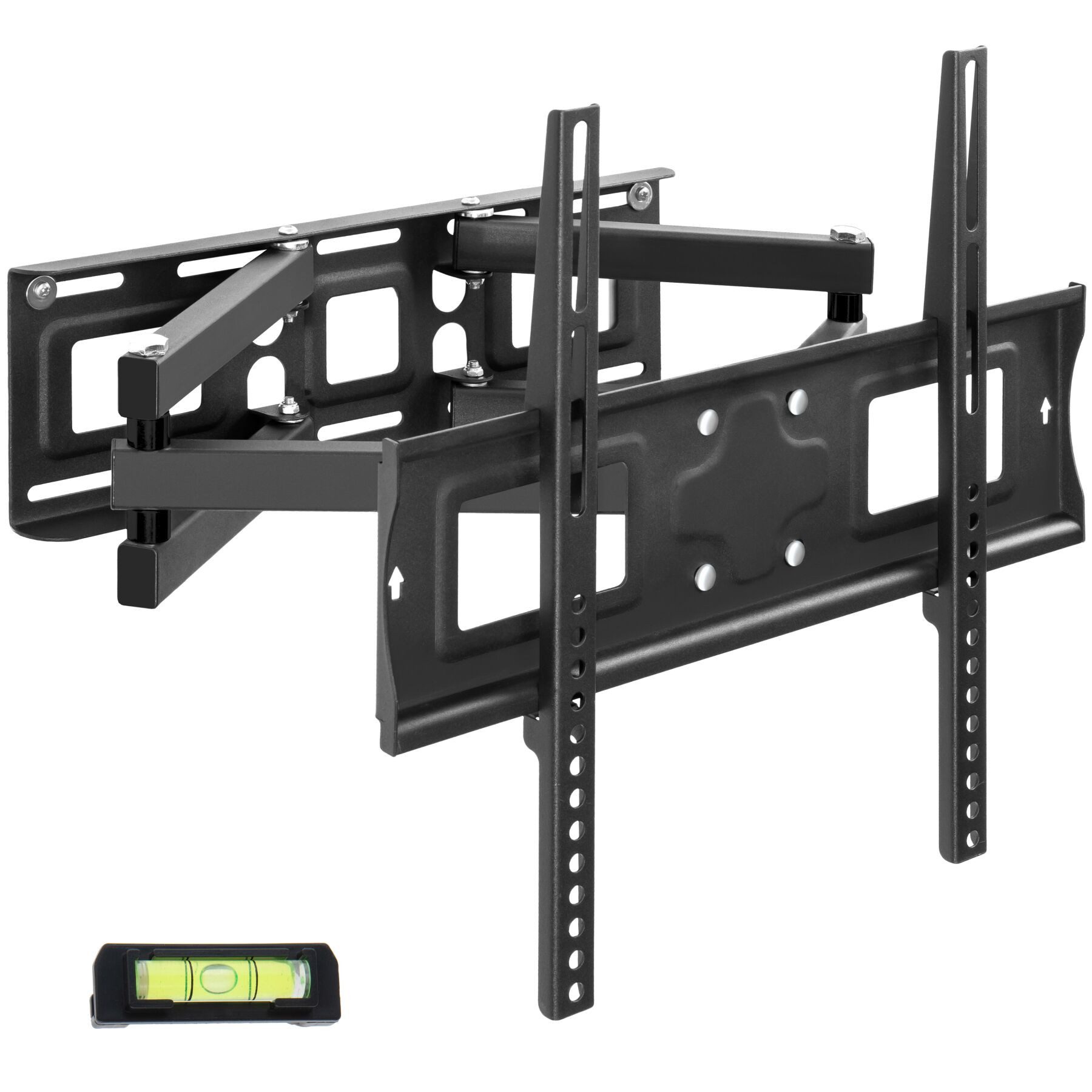 tectake TV-Wandhalterung Fernseherhalterung für 26-75 Zoll (66-191 cm), max. VESA 400 x 400, (bis 75 Zoll, für Flachbildfernseher, bis 100 kg, ausziehbar, schwenkbar, neigbar und stufenlos breitenverstellbar)