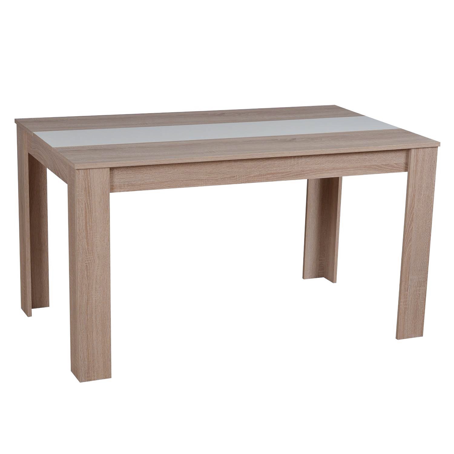 Homestyle4u Esstisch Esszimmertisch Holztisch Küchentisch mehrere Farben 135x80 cm Holz (wechselbare Einlegebretter (weiß/braun) braun | braun | braun