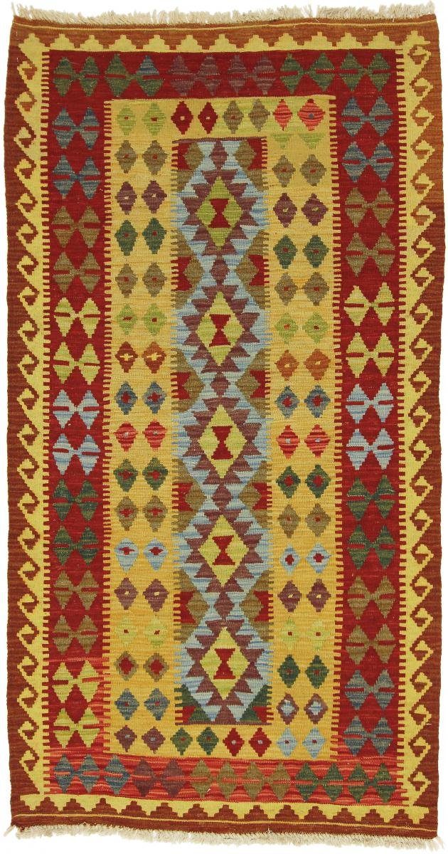 Orientteppich Kelim Afghan 102x195 Handgewebter Orientteppich Läufer, Nain Trading, rechteckig, Höhe: 3 mm