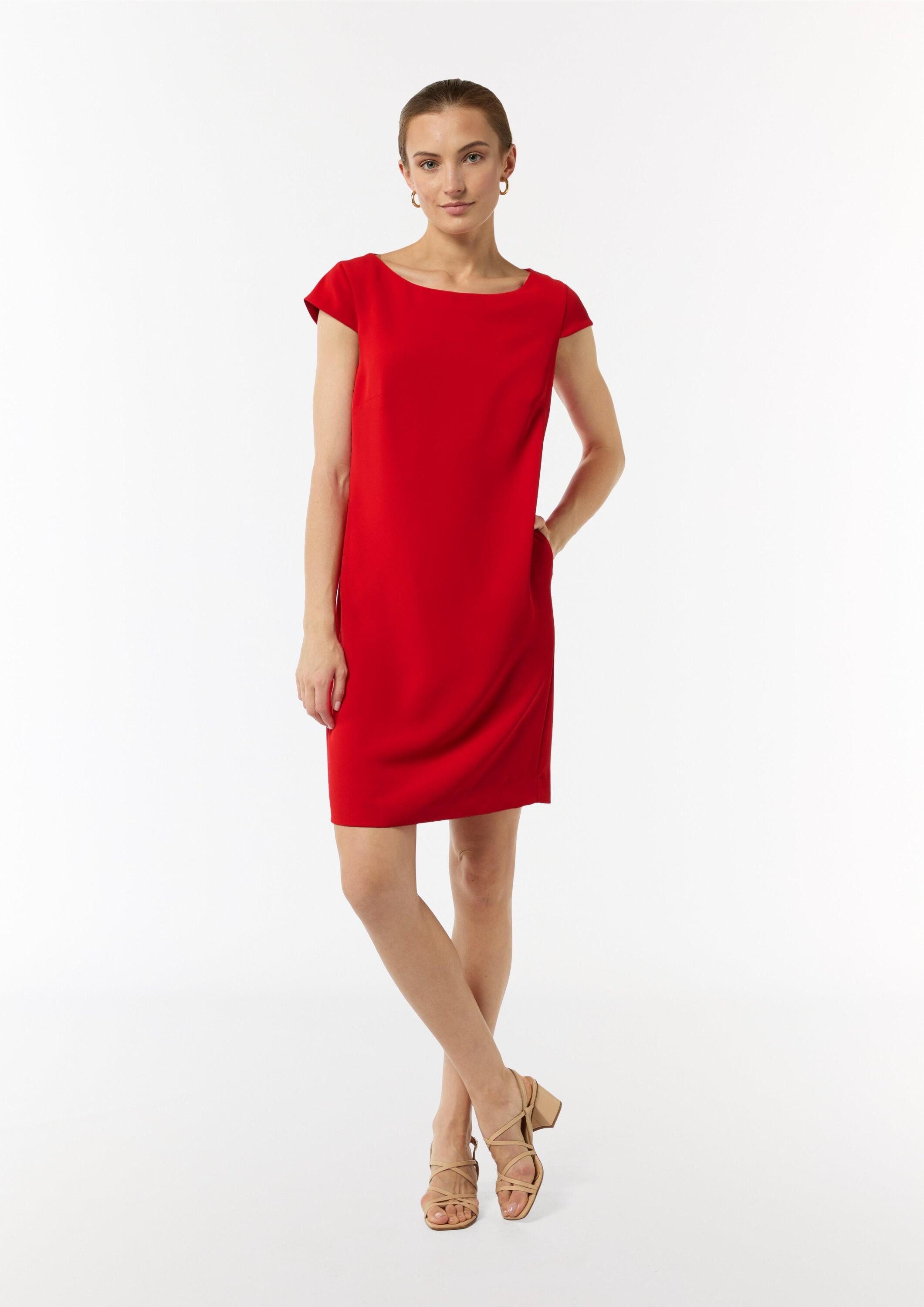 comma Midikleid Kleid Kurzes Kleid aus Crêpe