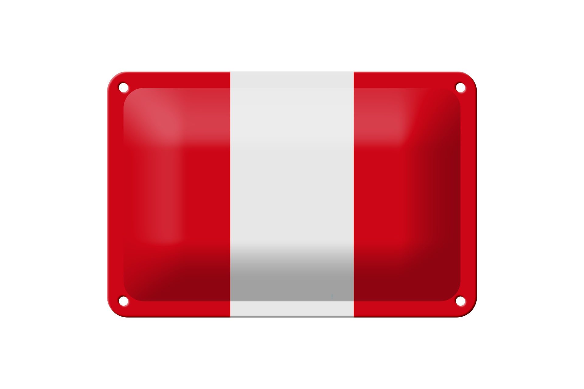 Femer GmbH Metallschild Flagge Perus 18x12cm Flag of Peru, (1 St), gewölbte Oberfläche, abgerundete Ecken, umgeschlagene Kanten