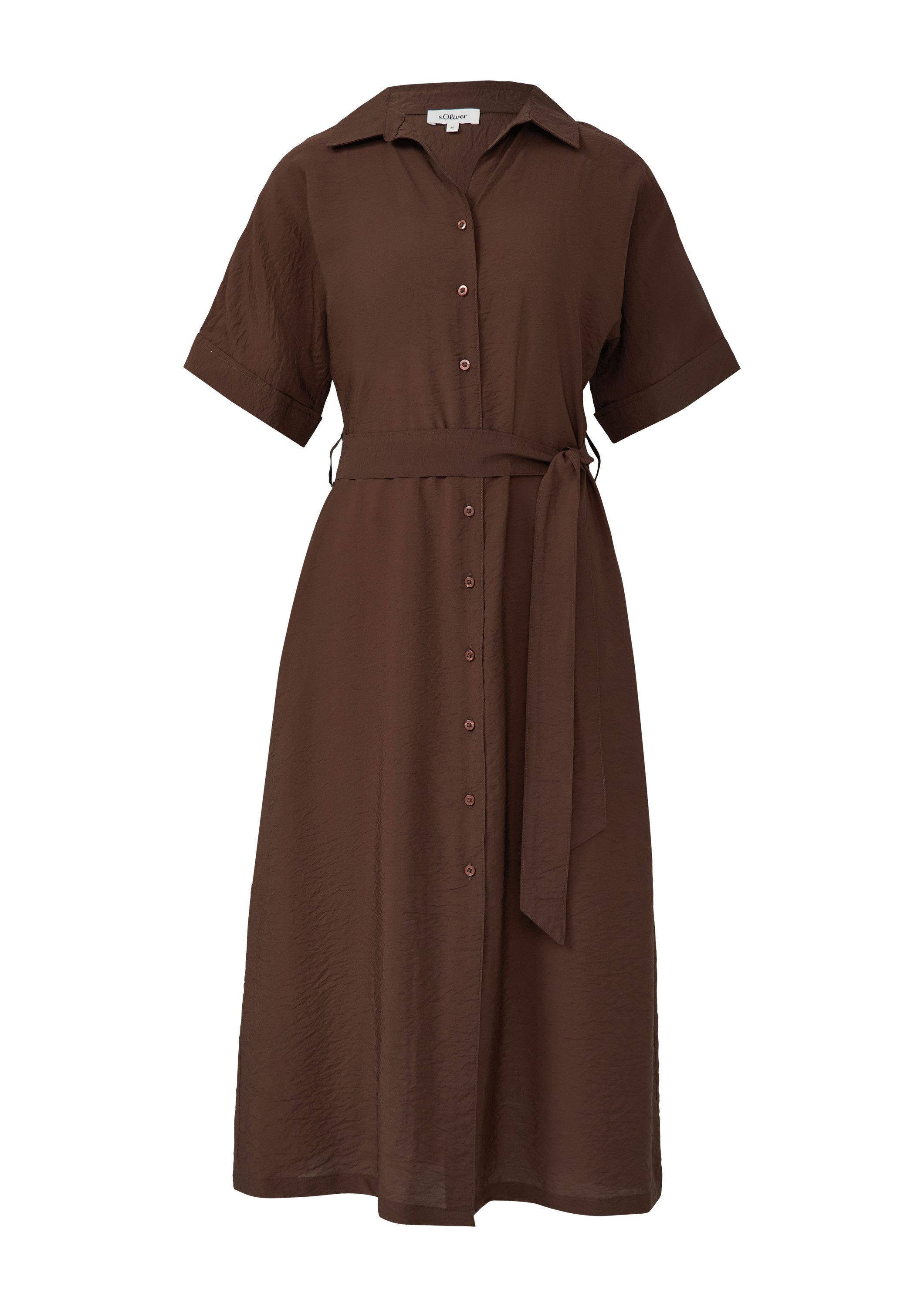 s.Oliver Midikleid Kleid Hemdblusenkleid aus Viskosemix mit Eingrifftaschen günstig online kaufen
