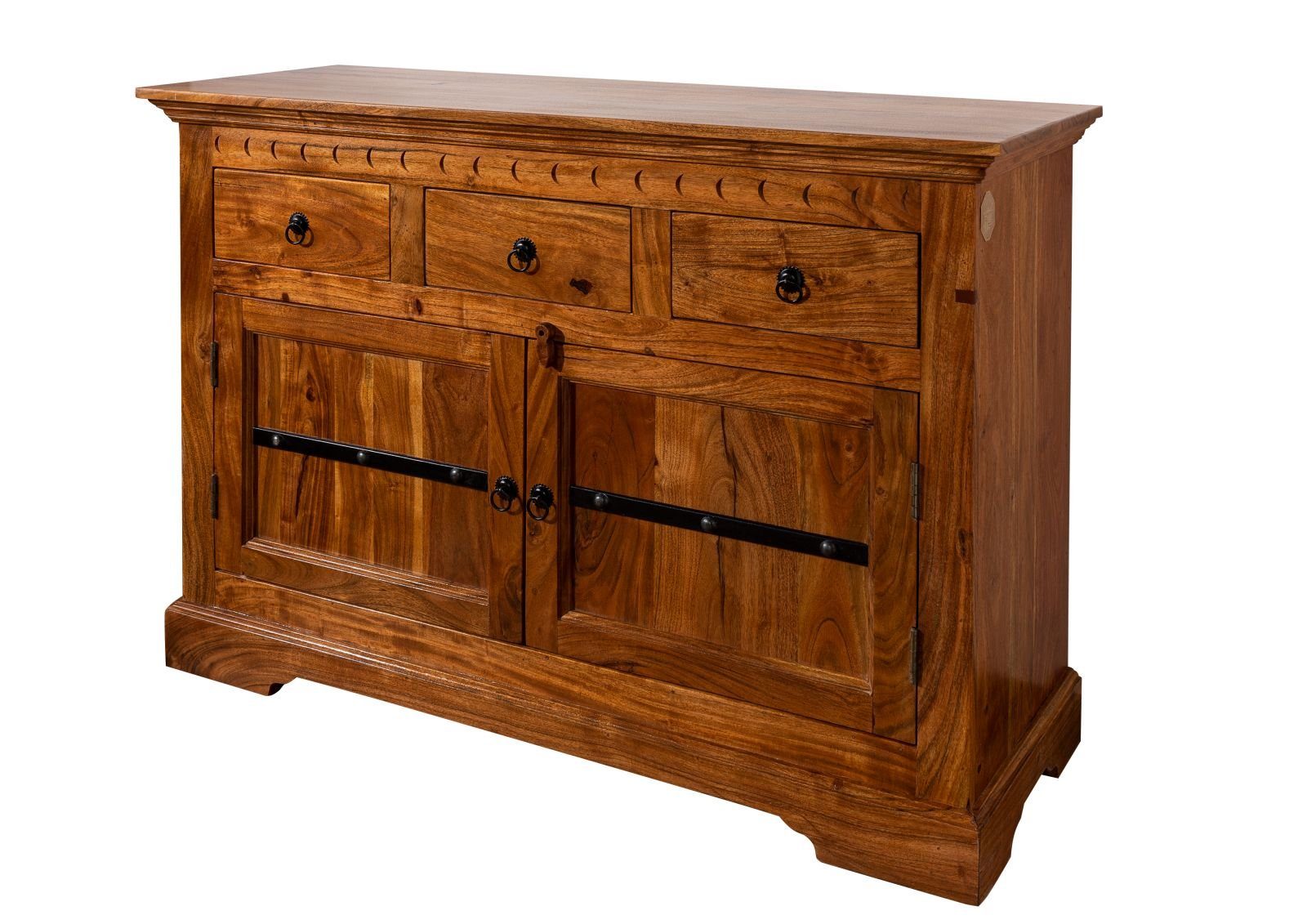 Massivmoebel24 Kommode (Massivholz), Kommode Akazie 120x40x90 honig  lackiert OXFORD #0531