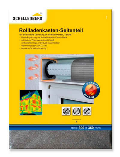 SCHELLENBERG Rollladenkastendämmung Seitenteile, (Packung, 2-St), Thermoisolierung für Rollladen, Wärmedämmung