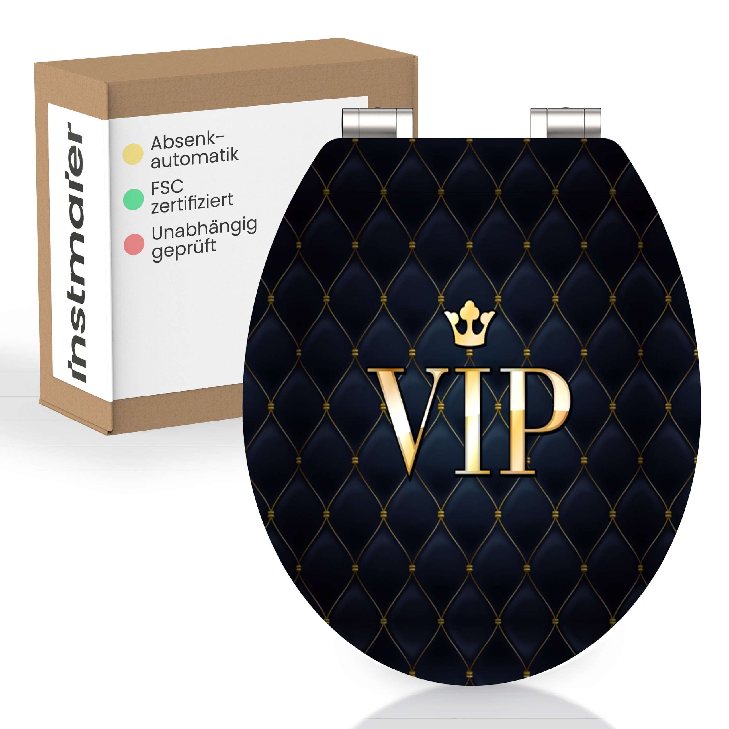 instmaier WC-Sitz Gaia Holz Toilettendeckel, VIP-Chesterfield-Muster, günstig online kaufen