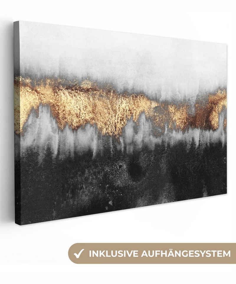 OneMillionCanvasses® Leinwandbild Gold - Chic - Abstrakt, (1 St), Wandbild Leinwandbilder, Aufhängefertig, Wanddeko, 30x20 cm