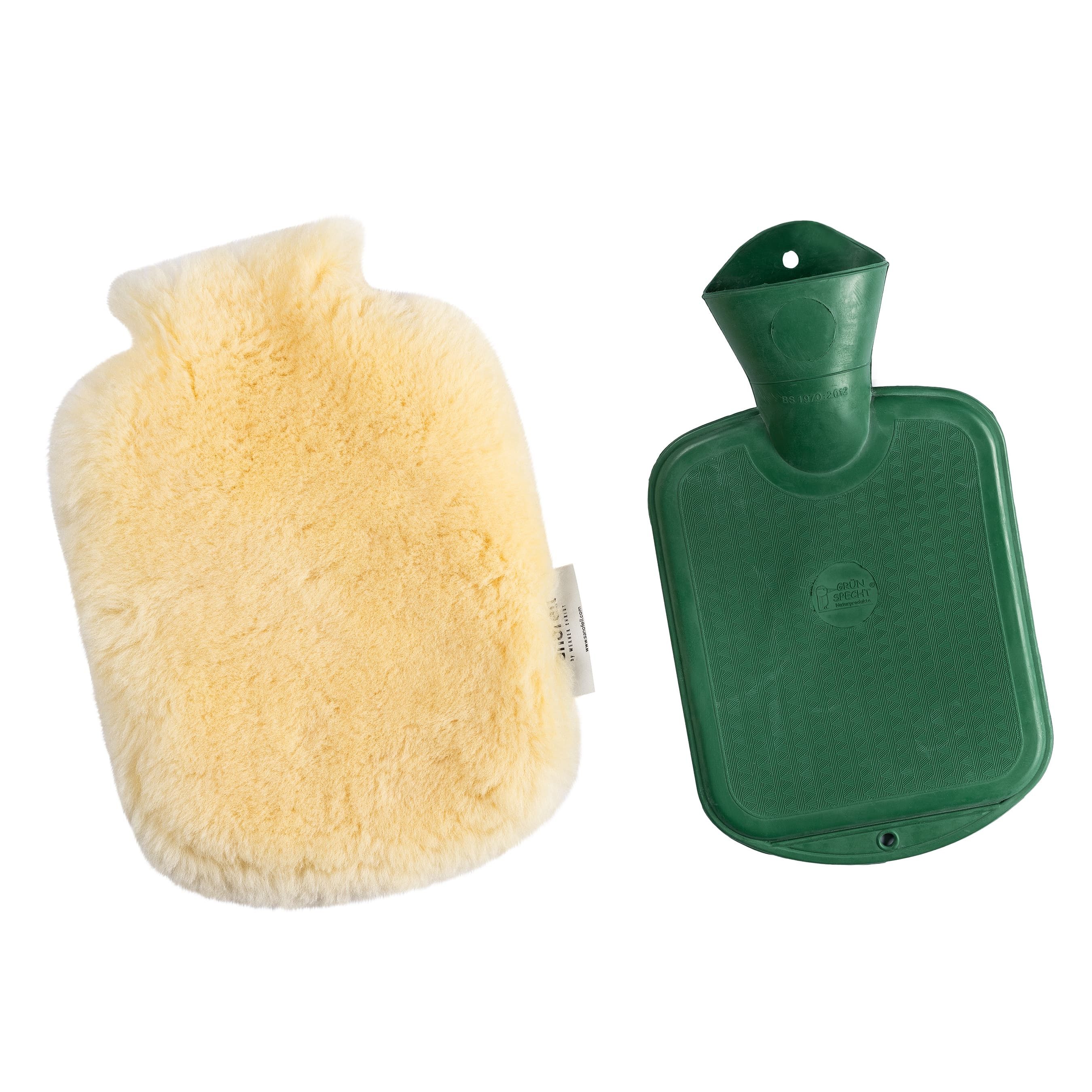 Sanofell by WERNER CHRIST Wärmflasche Soriano, aus hochwertigem Naturkautschuk mit Lammfellbezug