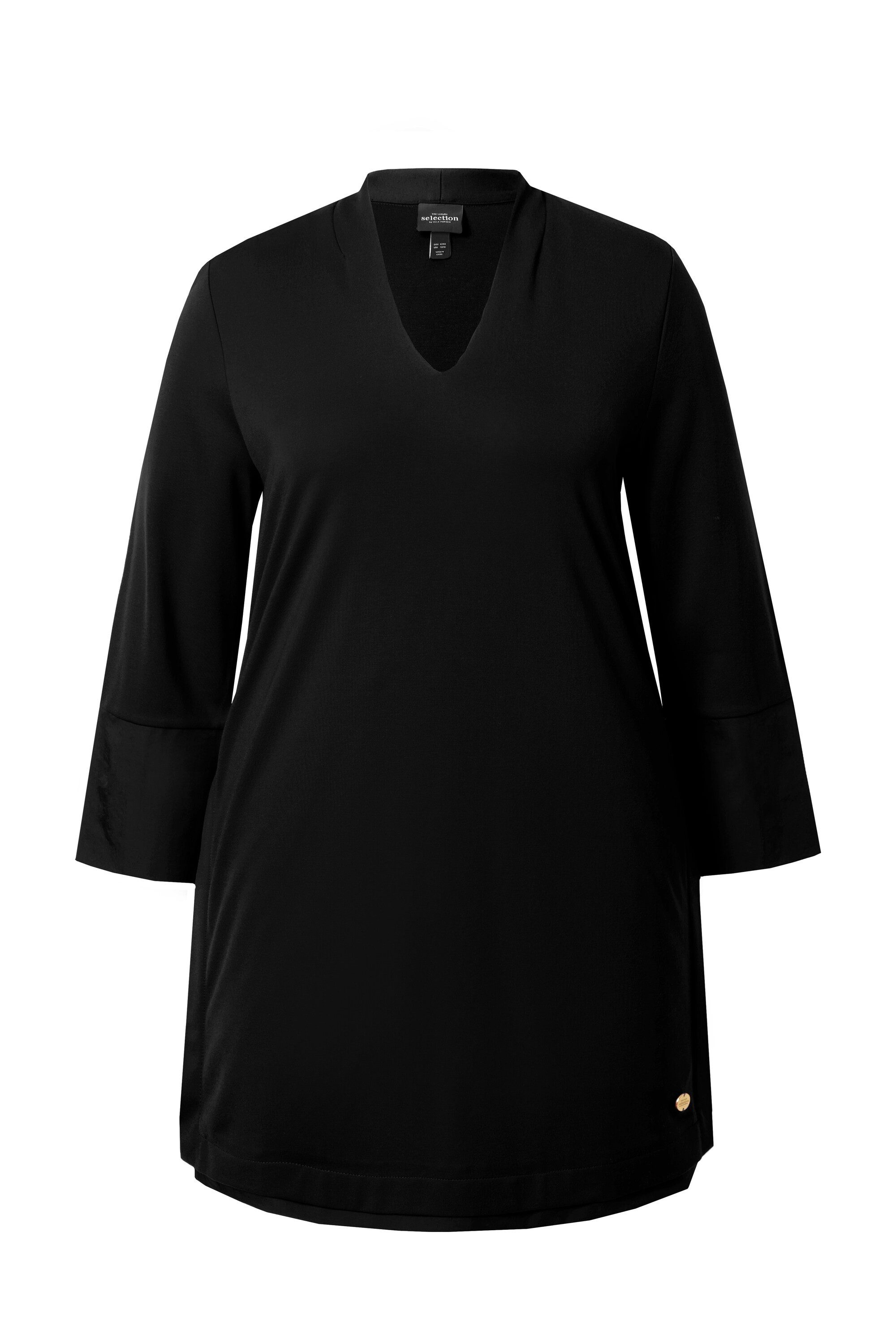 Ulla Popken Longsleeve Longshirt Punto di Roma Kelchkragen 3/4-Arm günstig online kaufen
