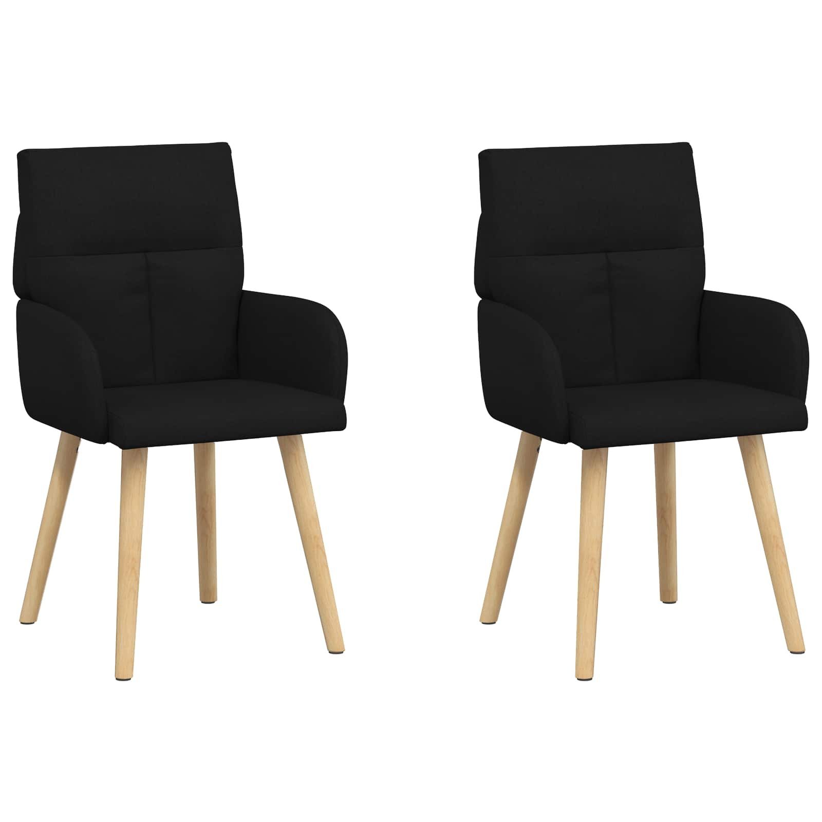 vidaXL Esszimmerstuhl Esszimmerstühle 2 stk. Stoff Schwarz 60 x 56 x 93 cm (2 St)