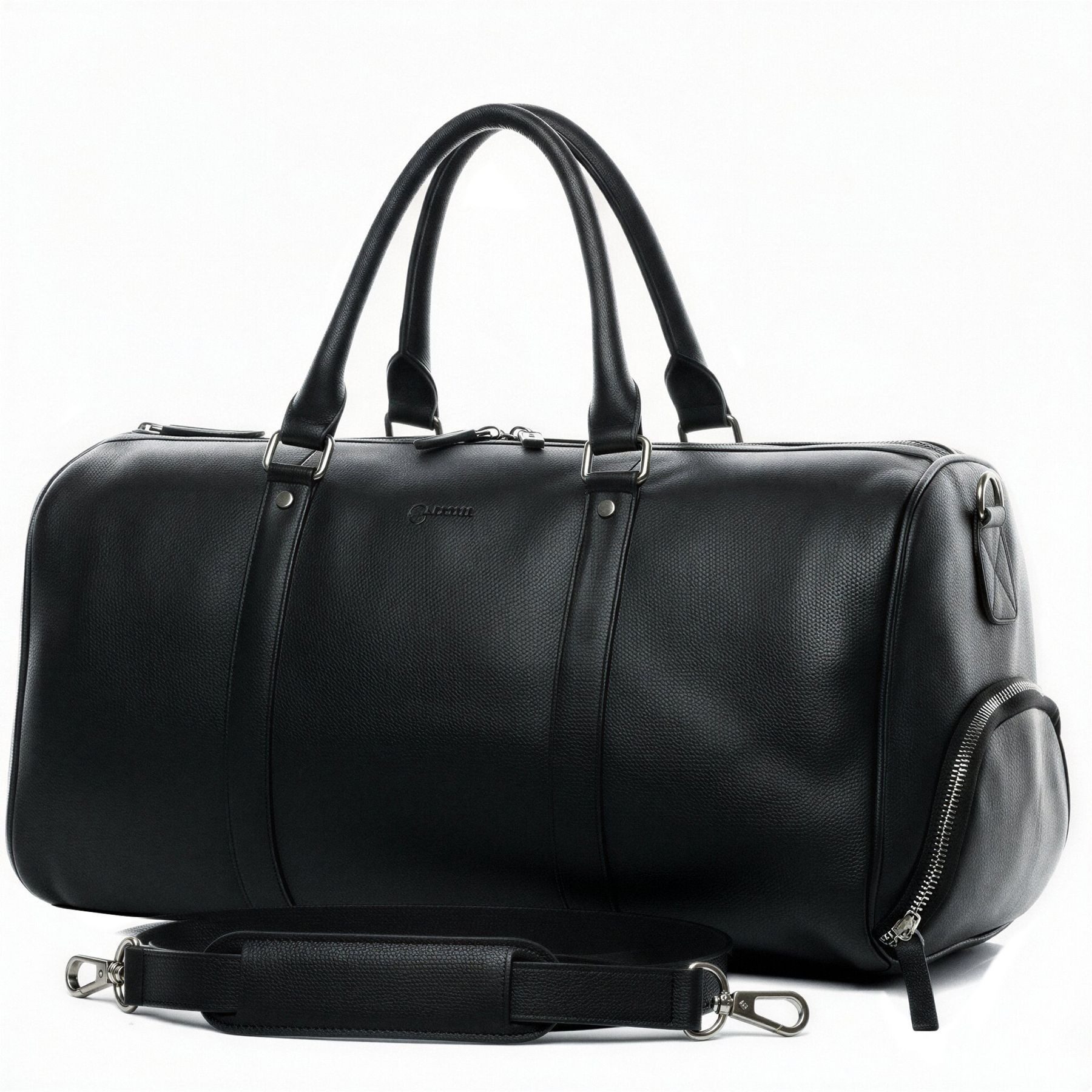 BACCINI Reisetasche echt Leder Weekender groß schwarz-52-cm, Echtleder Reisegepäck für Damen & Herren, Sporttasche XL schwarz