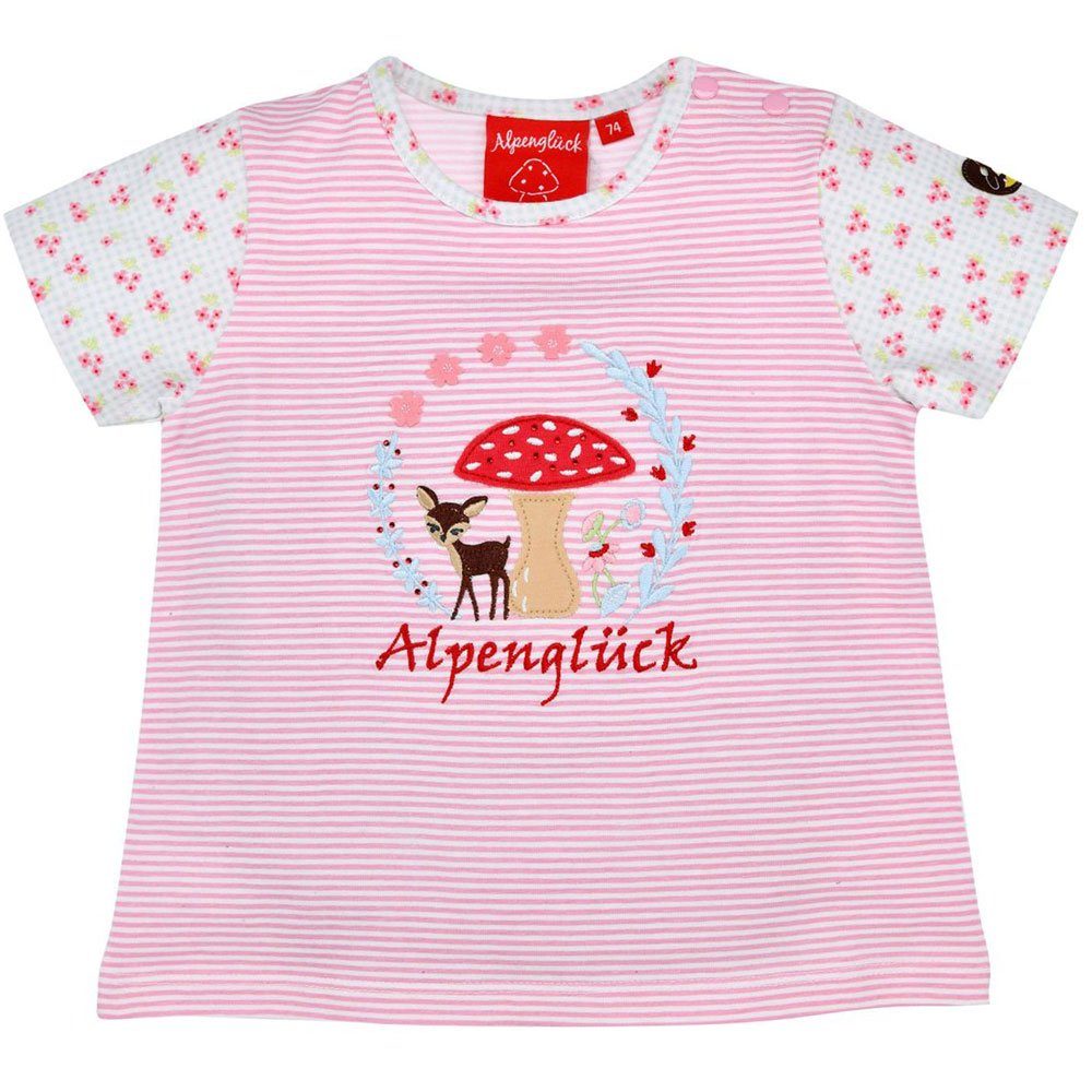 BONDI Trachtenbluse BONDI Mädchen T-Shirt 'Alpenglück' mit Reh und Pil