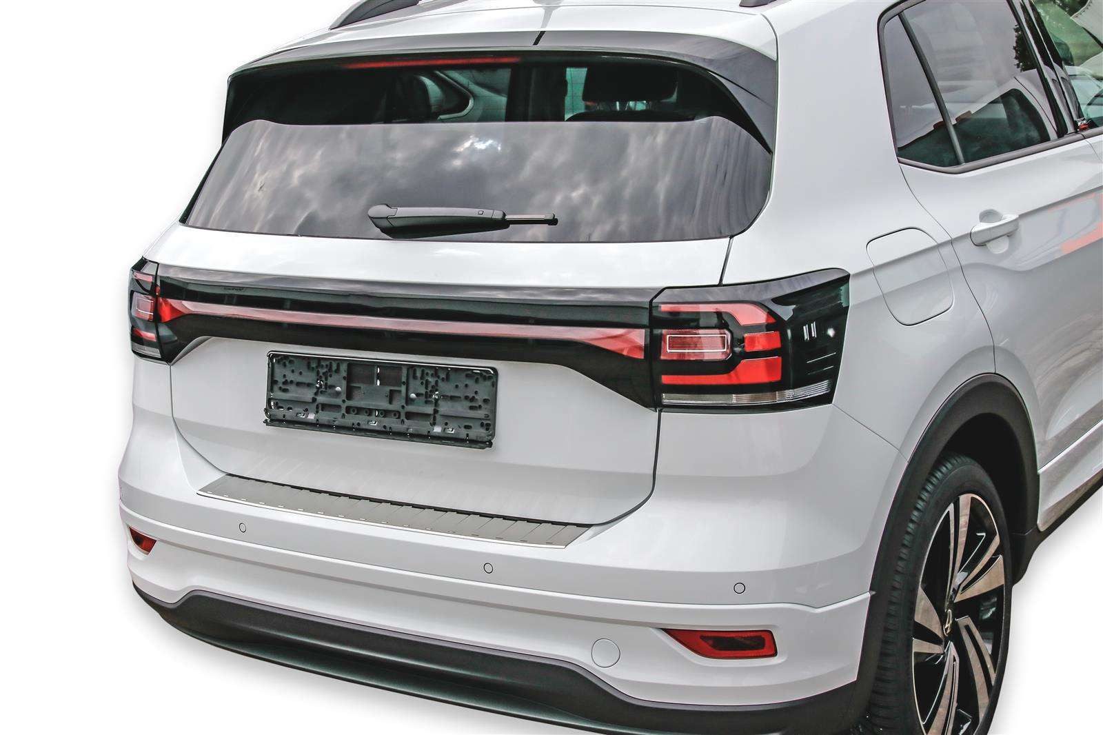 RECAMBO Ladekantenschutz für VW T-Cross, BJ ab 2018> Stoßstangenschutz, V2A rostfrei, Exklusive Optik, praktischer Schutz & perfekte Passform