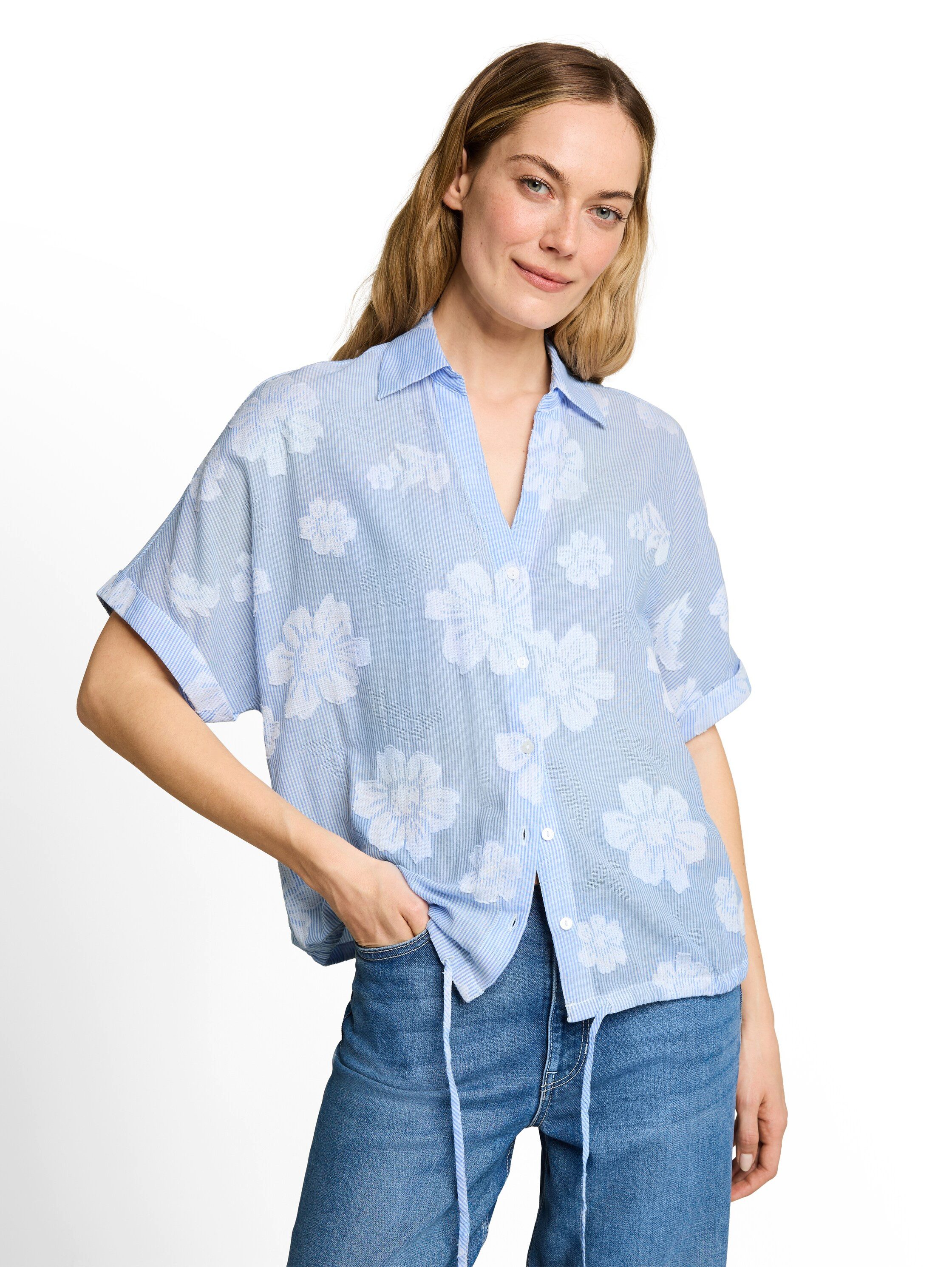 TOM TAILOR Klassische Bluse mit All-Over Print