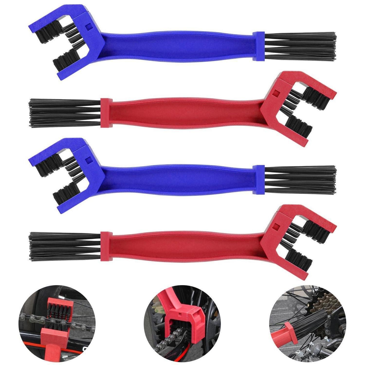 LuxusKollektion Fahrradkette Ketten Reinigungsbürste 4 Stück Rot/Blau (4-St)