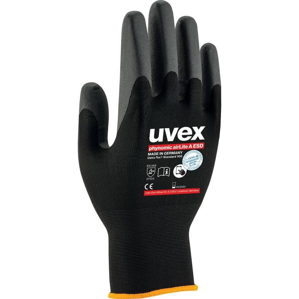 Uvex Montage-Handschuhe phynomic airLite A ESD Gr. 8 - Montagehandschuh - schwarz