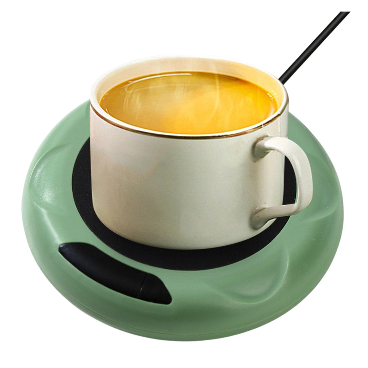 Refttenw Tassenwärmer USB Kaffeetassenwärmer 3 Temperaturen Elektrische Becherwärmer, Einstellbare LED-Anzeige Tassenwärmer für Kaffee Milch