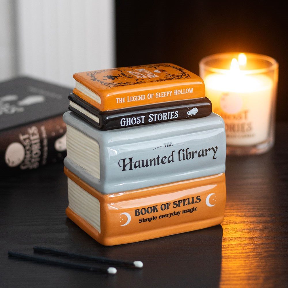 Something Different Duftlampe The Haunted Library Keramik Duftlampe Buchstapel Halloween