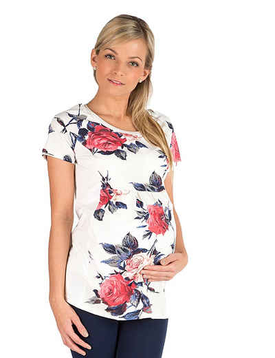 SYS Umstandsshirt »Umstandsshirt Umstand Bluse Tunika kurzarm Blumen-Print«